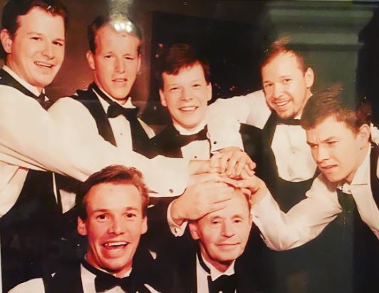 Arthur Wahlberg with his father and brothers